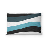 Sinuous Teal Monochrome Standard - microfiber - Double Sided Print