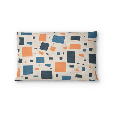 Geometric Confetti Blue & Orange in Standard (30" x 22") Size