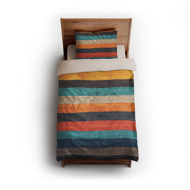 Brush Stripes Multicolor twin - microfiber - Natural Backing