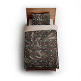 Acid Burn Brown & Carolina Blue twin - microfiber - Natural Backing