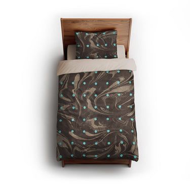 Acid Burn Brown & Carolina Blue twin - microfiber - Natural Backing