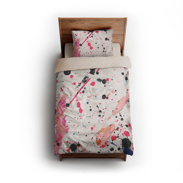 Kayla Paint Splatter twin - microfiber - Natural Backing