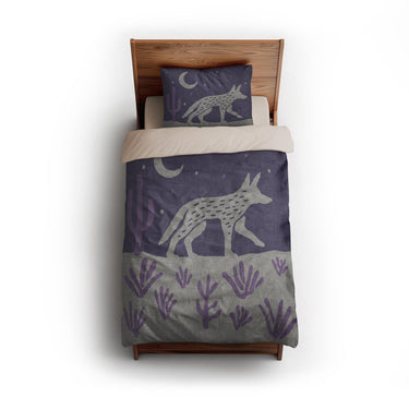Desert Coyote Eggplant & Dusty Purple twin - microfiber - Natural Backing