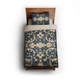 Barnaby Navy twin - microfiber - Natural Backing
