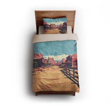 Southwestern Ghost Town twin - microfiber - Natural Backing