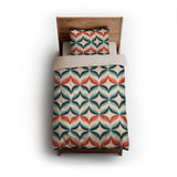 Jasper Blue & Red twin - microfiber - Natural Backing