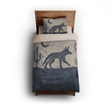 Desert Coyote Midnight & Dusty Blue twin - microfiber - Natural Backing
