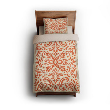 Floranna Ivory & Orange twin - microfiber - Natural Backing