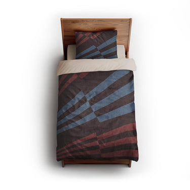 Prisma Maroon & Sky twin - microfiber - Natural Backing