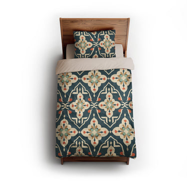 Merrin Blue & Ivory twin - microfiber - Natural Backing