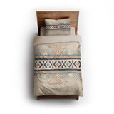 Loxcie Ivory & Blue twin - microfiber - Natural Backing