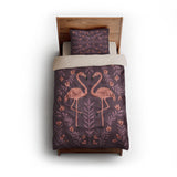 Flamingo Friends Purple twin - microfiber - Natural Backing