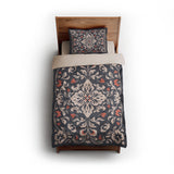Annette Navy & Orange twin - microfiber - Natural Backing