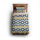 Jasper Blue & Gold twin - microfiber - Natural Backing