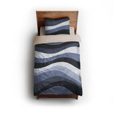 Sinuous Navy Monochrome twin - microfiber - Natural Backing