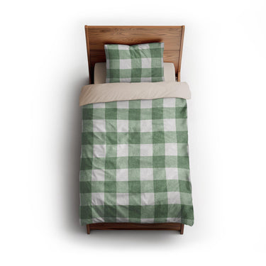 Buffalo Plaid Kelly Green twin - microfiber - Natural Backing
