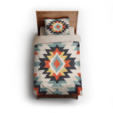 Dakota Blue & Orange twin - microfiber - Natural Backing