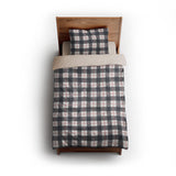 Wallace Plaid Navy & Red twin - microfiber - Natural Backing