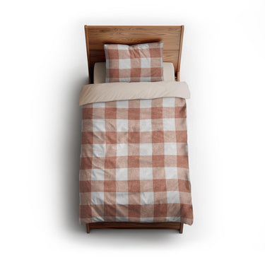 Buffalo Plaid Light Terracotta twin - microfiber - Natural Backing