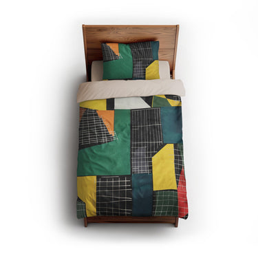 Djuna Black Multicolor twin - microfiber - Natural Backing