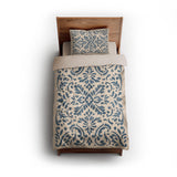 Floranna Ivory & Blue twin - microfiber - Natural Backing