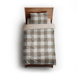 Buffalo Plaid Light Cedar Brown twin - microfiber - Natural Backing
