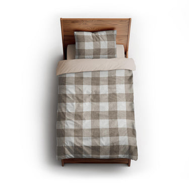 Buffalo Plaid Light Cedar Brown twin - microfiber - Natural Backing