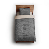 Solar System Grey & Black twin - microfiber - Natural Backing