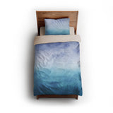 Micah Watercolor Blue & Teal twin - microfiber - Natural Backing