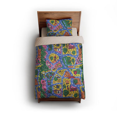 Kids Road Map twin - microfiber - Natural Backing