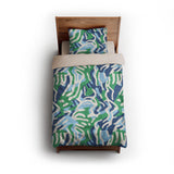 Leonardo Blue Green twin - microfiber - Natural Backing