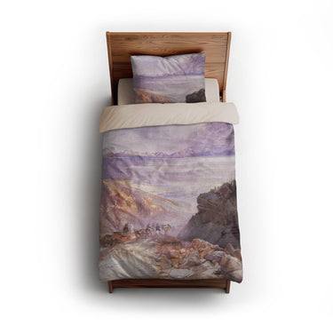 The Great Salt Lake of Utah by Thomas Moran twin - microfiber - Natural Backing