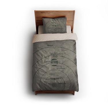 Solar System Taupe & Forest twin - microfiber - Natural Backing