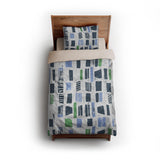 Milo Blue & Green twin - microfiber - Natural Backing