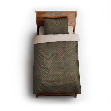 Terlingua Olive & Terracotta twin - microfiber - Natural Backing