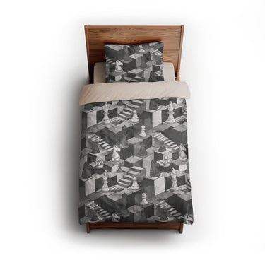 Harmon Surreal Chess BW twin - microfiber - Natural Backing