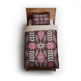 Topanga Burgandy & Pink twin - microfiber - Natural Backing