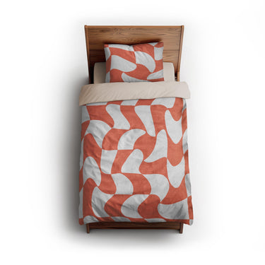 Twyla Checkered Coral twin - microfiber - Natural Backing