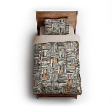 Atticus Multicolor Crosshatch twin - microfiber - Natural Backing