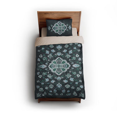 Fenwick Navy & Green twin - microfiber - Natural Backing