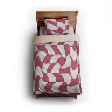Twyla Checkered Fuchsia twin - microfiber - Natural Backing