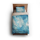 Zephyr Watercolor Azure Blue twin - microfiber - Natural Backing