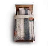 Gordian Navy & Orange twin - microfiber - Natural Backing