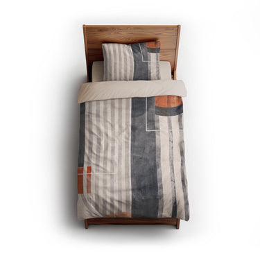 Gordian Navy & Orange twin - microfiber - Natural Backing