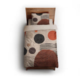 Charl Orange & Taupe twin - microfiber - Natural Backing