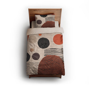Charl Orange & Taupe twin - microfiber - Natural Backing