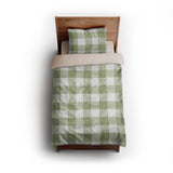 Buffalo Plaid Light Sage twin - microfiber - Natural Backing