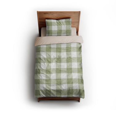 Buffalo Plaid Light Sage twin - microfiber - Natural Backing