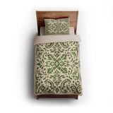 Floranna Ivory & Green twin - microfiber - Natural Backing