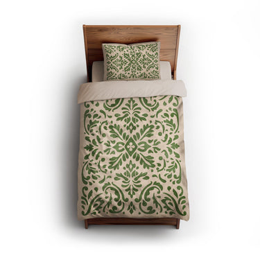 Floranna Ivory & Green twin - microfiber - Natural Backing